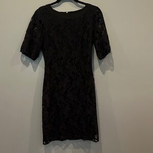 ECI Black Floral Lace Mini Dress